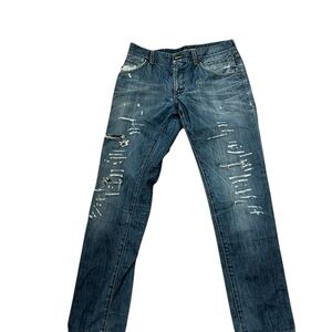 Dolce & Gabbana Distressed Blue Skinny Jeans